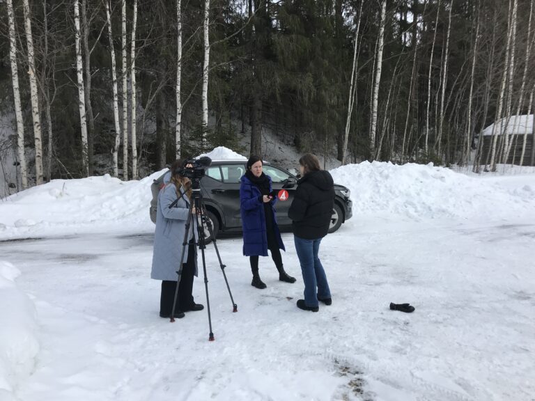 Katharina Wulff is interviewed by TV4